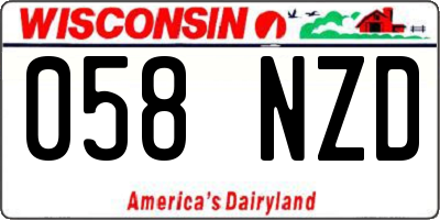 WI license plate 058NZD