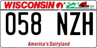 WI license plate 058NZH