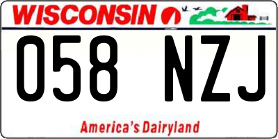 WI license plate 058NZJ