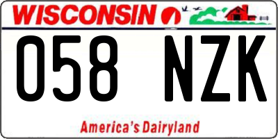 WI license plate 058NZK