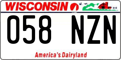 WI license plate 058NZN
