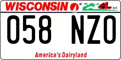 WI license plate 058NZO