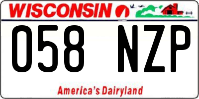 WI license plate 058NZP