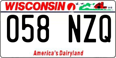 WI license plate 058NZQ
