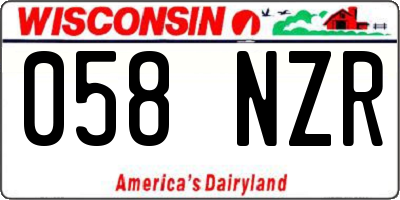WI license plate 058NZR