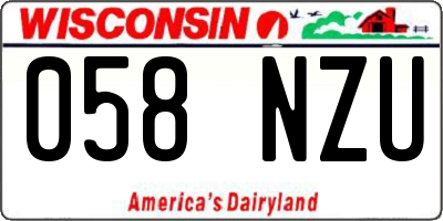 WI license plate 058NZU