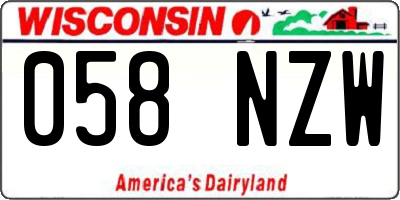 WI license plate 058NZW