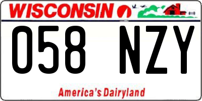 WI license plate 058NZY
