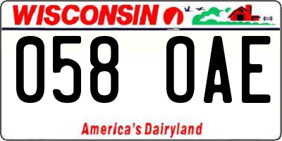 WI license plate 058OAE