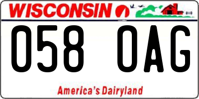 WI license plate 058OAG