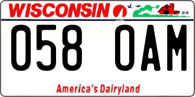 WI license plate 058OAM