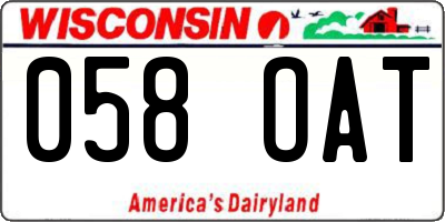 WI license plate 058OAT