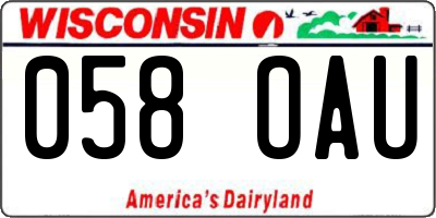 WI license plate 058OAU