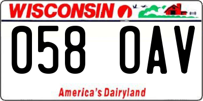 WI license plate 058OAV