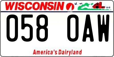 WI license plate 058OAW