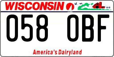 WI license plate 058OBF