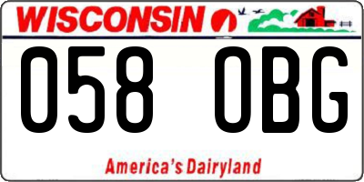 WI license plate 058OBG