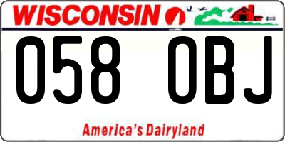 WI license plate 058OBJ