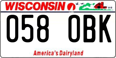 WI license plate 058OBK