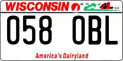 WI license plate 058OBL