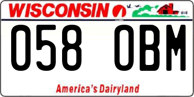 WI license plate 058OBM