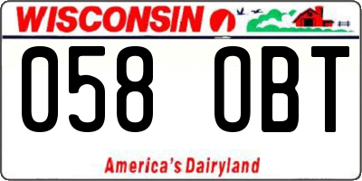 WI license plate 058OBT