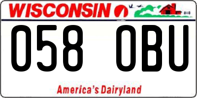 WI license plate 058OBU