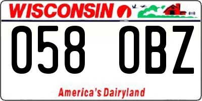 WI license plate 058OBZ