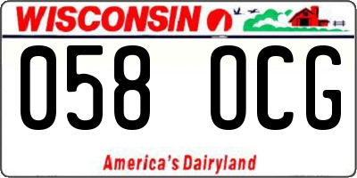 WI license plate 058OCG
