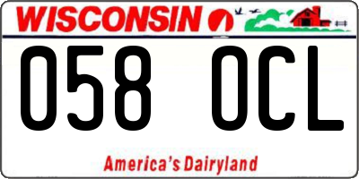 WI license plate 058OCL