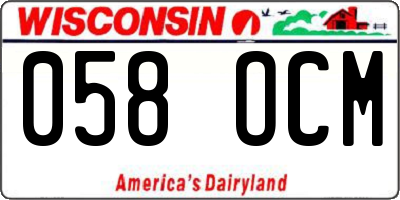 WI license plate 058OCM