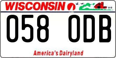 WI license plate 058ODB