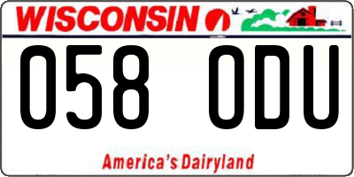 WI license plate 058ODU