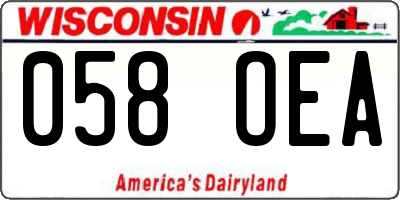 WI license plate 058OEA