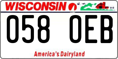 WI license plate 058OEB