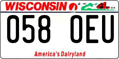 WI license plate 058OEU