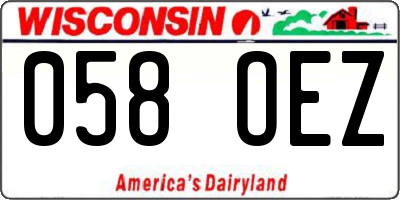 WI license plate 058OEZ