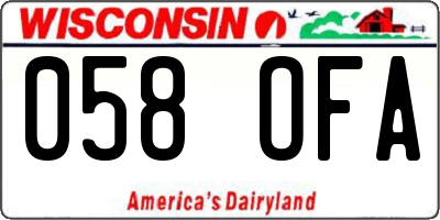 WI license plate 058OFA