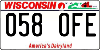 WI license plate 058OFE