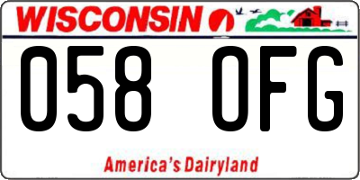 WI license plate 058OFG