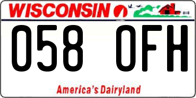 WI license plate 058OFH