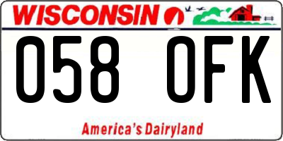 WI license plate 058OFK