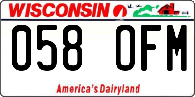 WI license plate 058OFM