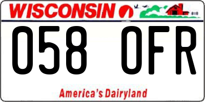 WI license plate 058OFR