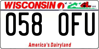 WI license plate 058OFU