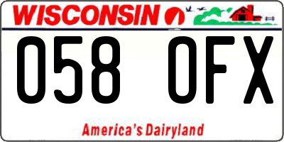 WI license plate 058OFX