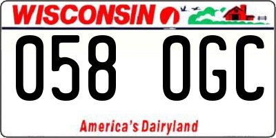 WI license plate 058OGC