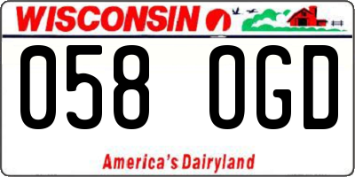 WI license plate 058OGD