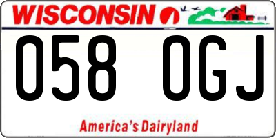 WI license plate 058OGJ