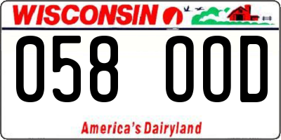 WI license plate 058OOD